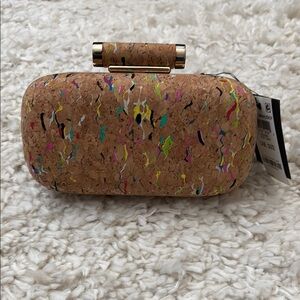 Brown Cork Wristlet with Artistic Speckled Design